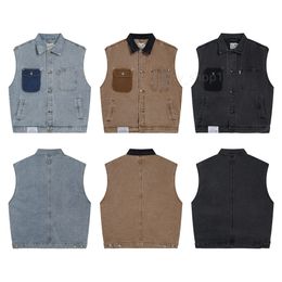 23SS Designer Gall Depts ery Denim Vest Mouwloze Herenjassen Mode Zware Jean Vesten Gilet Casual Los Jeansvest Cowboy Hip Hop Streetwear Kleding