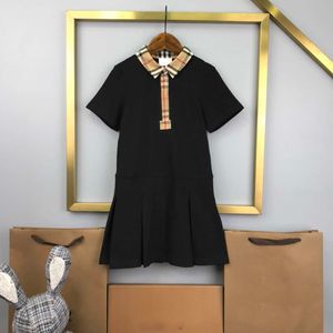 23SS Designer Girl Rapel Polo Dress Brand Kinderjurken voor grote meisjes Fashion Jurk Korten Klein Jurk Casual geplooide rok Lattice Shirt