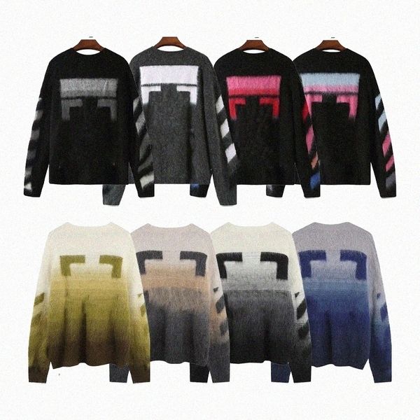 23SS Designer Sweats à capuche Pull Hommes Femmes Automne Hiver Garder au chaud Couleur confortable Cardigan dégradé classique multicolore col rond 520x #