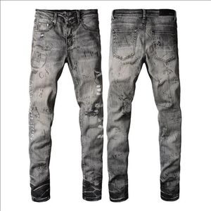 23SS Designer Jeans Hommes Denim Pantalons de broderie Trous de mode Pantalon US Taille 28-40 Hip Hop Pantalon à glissière en détresse pour homme 20221Y