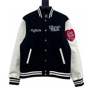 23ss Diseñador de lujo Hombres y mujeres casual suelto algodón elástico chaqueta de manga larga uniforme de béisbol Alfabeto patrón moda imprescindible salir y2k