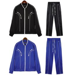 23SS Designer Vêtements pour hommes Survêtement Hommes Femmes Lettre Broderie Sweat à capuche Sportswear Mode Zipper Tops et pantalons Lâche High Street Sweatshirts Veste de baseball