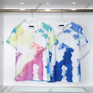 23SS Designer Mens T Tees Classical Color Graffiti Print T Shirt Luxe Summer Men Cottonual Casual Tops T -shirt kleuren en blauw 2xl xxl