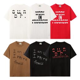 23SS Diseñador de galerías Camisetas de moda Camisetas para mujer para hombre Marca Manga corta Hip Hop Streetwear Tops Ropa Ropa D-10 Tamaño XS-XL