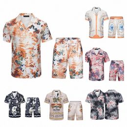 23SS Designer Shirt Mens knop omhoog Single-breasted Shirts Amirs Print Bowling Shirt Hawaii Floral Casual Shirts Men Men Sandy Beach Shorts Luxe High Qua G6lo#