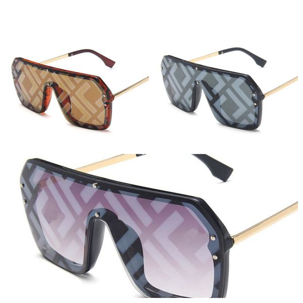 Lunettes de soleil de créateurs lunettes de vue pour hommes lentille PC plein cadre UV400 lunettes de mode pour femmes à l'épreuve du soleil impression de luxe F surdimensionné Adumbral pour la plage en plein air23ss