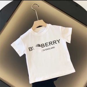 23SS Designer T-shirt Kind T-shirt Peuter T-shirt Kid jongens Girls Ronde nek Pure katoenen vaste kleurenbrief Logo Druk T-shirt Hoge kwaliteit Kinderkleding 90cm-160 cm A015