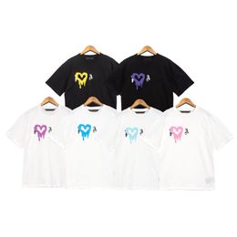 Alta calidad 23s Camisetas para hombres Camiseta Palms Angels City Designer Limited Inkjet Graffiti Carta Impresión Velero de mujer de manga corta Casual