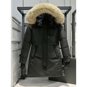 Topkwaliteit Designer Dames Halflange Canadese versie Puffer Down Damesjas Donsparka's Winter Dikke Warme Ganzenjassen Winddicht Streetwear S1653