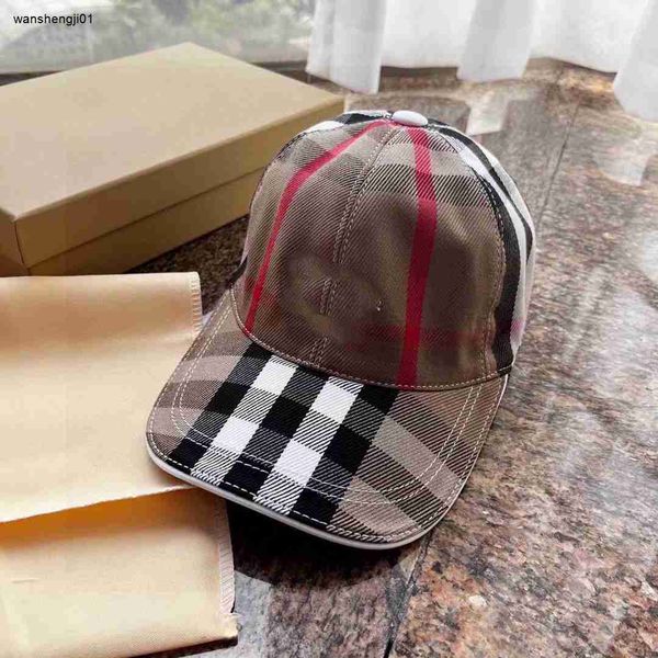 23SS Designer Femmes chapeau blanc brodé Logo Men de capuche en cuir Boucle multi-couleurs Plaid Printing Ball Cotre comprenant la boîte préférée cadeau