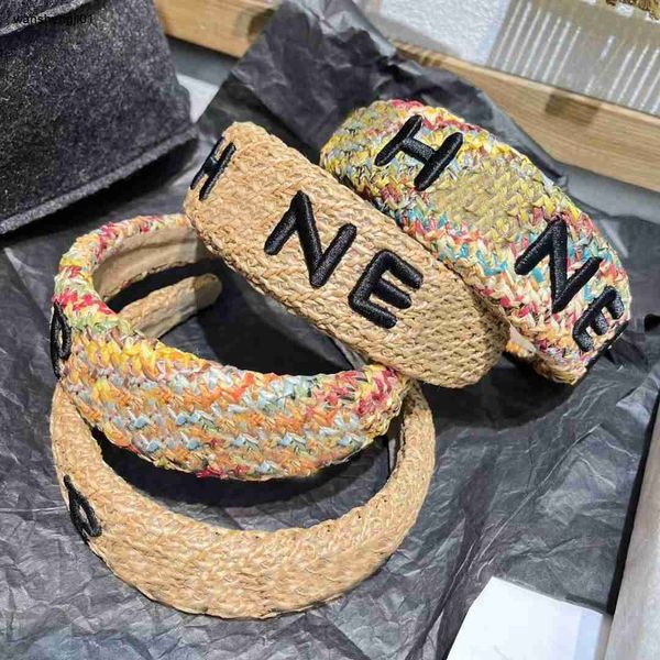 23SS diseñador de lana que hace punto las vendas de las mujeres de la letra de impresión bordado de ala ancha HairBands HeadWrap verano al aire libre tela Headwear