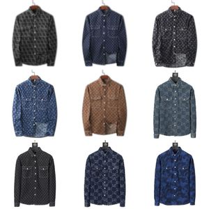 23ss diseñadores mans abrigos chaquetas hombres mujeres jacquard carta colpus bolsillo delantero paris alta calidad chaquetas de mezclilla de lujo cuello de solapa azul m-3xl