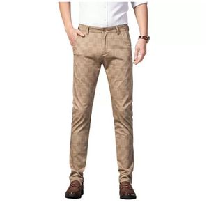 23SS Fashion Street Men's 7 Colors Men's Rechte Slim Casual Pants Trend Black Checked Pants Men