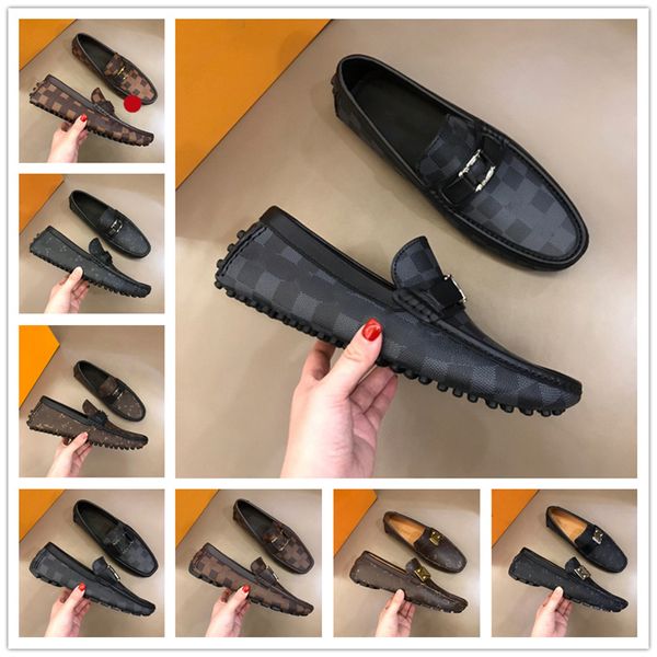 23SS Haute Qualité Hommes En Cuir Véritable Designer Chaussures Habillées Doux Hommes Marque Officiel Appartements Casual Confort Souffle Mocassins Grande Taille 6.5-12