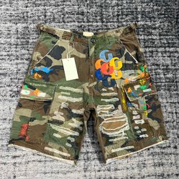 23SS Hip Hop Ripped Jeans Shorts Designer Vêtements de moto Slim Fit Dison