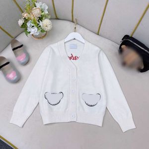 23ss enfants vêtements de créateurs enfants veste manteaux garçons filles ours imprimer tricoté Cardigan dos logo broderie manteau grands enfants bébé vêtements