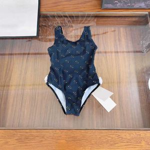 23SS Niños Niñas Traje de baño Traje de baño de una pieza Diseñador Logotipo de verano Imprimir Algodón puro Ropa de baño para niñas Bikinis de playa Trajes de baño para niños Ropa de bebé a1