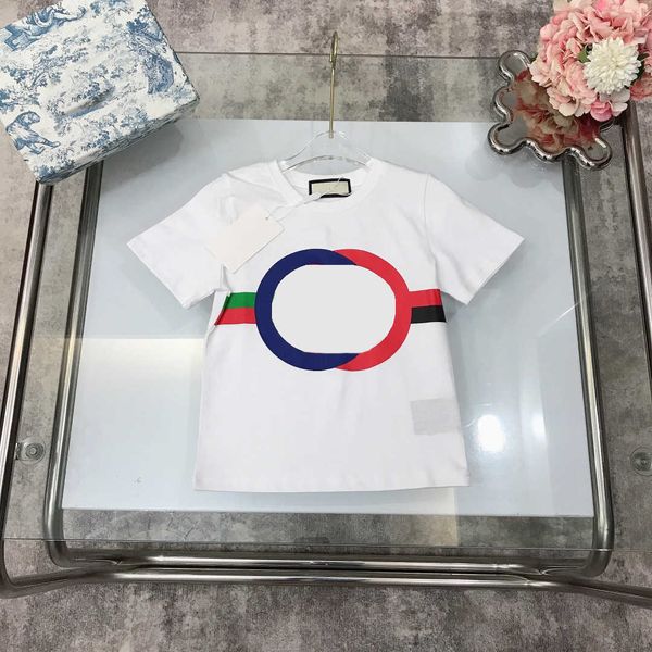 23ss enfants Garçons de marque de créateurs à manches courtes Couleur classique correspondant à un t-shirt à motif double G nouveaux produits d'été Vêtements pour enfants de haute qualité