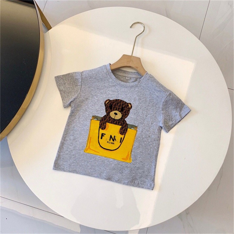 23ss crianças grife de manga curta meninos marca clássica combinação de cores duplo padrão g t-shirt novos produtos de verão roupas infantis de alta qualidade 90 cm-160 cm v015