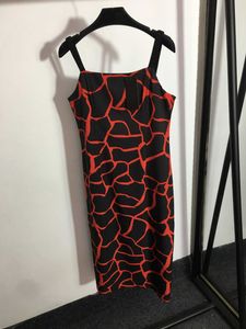 23ss Jurk met luipaardprint Halterjurk maxi-jurken dames designer rok merk mode Onregelmatige print temperament sling rokken Hoge kwaliteit dameskleding