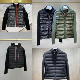 23SS Luxe ontwerper Men Down Parkas Dames borduurwerkbadge gebreide paneel Stand -up nek puffer jas winterpaar lichtgewicht warme lagen top