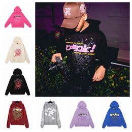 Heren Designer Hoodies Spider Hoodie Sp5der Young Thug 555555 Pullover Roze Hoody Joggingbroek Sweatshirt Topkwaliteit Los trainingspak Sportpak Oversize S-XL