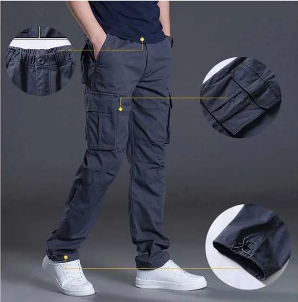 23SS Salopette pour homme Salopette multi-poches tactique Pantalon décontracté ample en coton de combat pour homme Pantalon militaire à jambe droite de l'armée