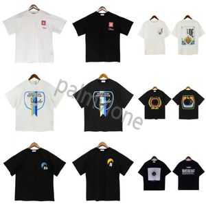 23SS Hommes Rhudes T-shirt Designer Hommes T-shirts Tide T-shirt imprimé Hommes Femmes Col rond T-shirt à manches courtes Casual Loose Fashion High Street Hip Hop