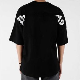 23SS Herren T-Shirts T-Shirt Palms Angels City Designer Limited Inkjet Graffiti Briefdruck Damen Segelboot Kurzarm Casual C11
