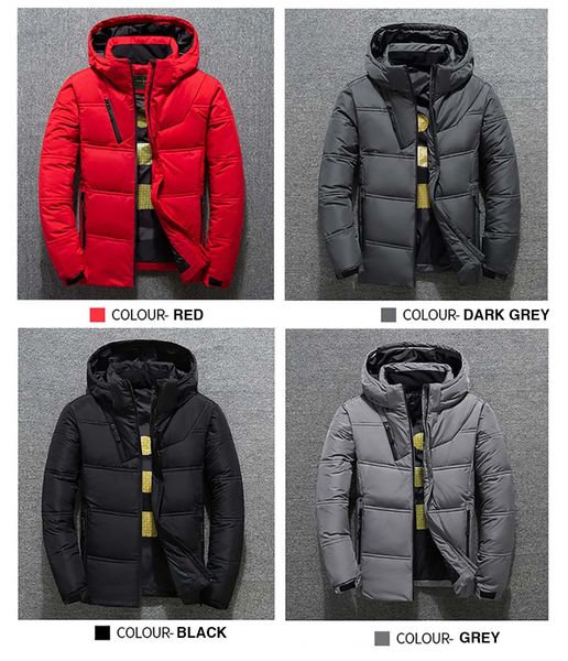 23ss Hommes D'hiver Vers Le Bas D'hiver Chaud Hommes Veste Manteau Casual Automne Col Montant Puffer Épais Chapeau Blanc Canard Parka Mâle Vestes Avec Capuche Siz