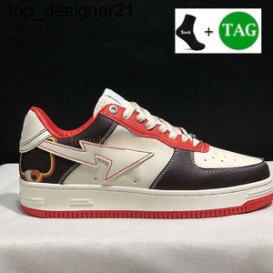 23ss Heren Dames Casual Schoenen Sta Lage sneaker Court designer Nigo Bathing Apes platformschoen heren Shark Zwart wit Grijs Lakleer Groen heren dames sneakers schoenen