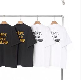 23SS Hommes Femmes Mode T-shirt Lavé Vintage Hip Hop High Street Casual Manches Courtes Noir Blanc