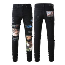 23SS Mens Designer Jeans Distressed Ripped Biker Slim Fit Moto Denim Pour Hommes Mode jean Mans Pantalon pour hommes