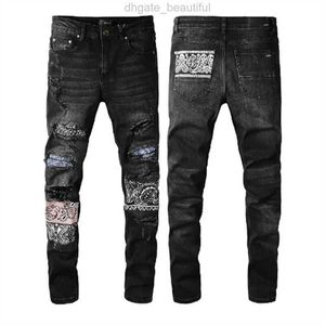 23SS heren designer jeans mode Distressed Ripped Biker Slim Fit motorfiets denim voor heren topkwaliteit mode jean Mans broek pour hommes