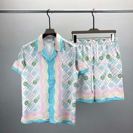 23SS Mens Designers Survêtement Set Luxe Classique Mode Chemises Hawaïennes Survêtements Ananas Short Imprimé Chemise À Manches Courtes Costume # 014