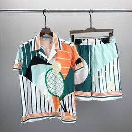 23SS Mens Designers Survêtement Set Luxe Classique Mode Chemises Hawaïennes Survêtements Ananas Short Imprimé Chemise À Manches Courtes Costume # 013