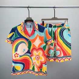 23SS Mens Designers Survêtement Set Luxe Classique Mode Chemises Hawaïennes Survêtements Ananas Short Imprimé Chemise À Manches Courtes Costume # 012
