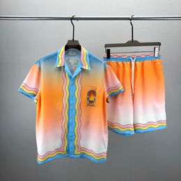 23SS Mens Designers Survêtement Set Luxe Classique Mode Chemises Hawaïennes Survêtements Ananas Short Imprimé Chemise À Manches Courtes Costume # 038
