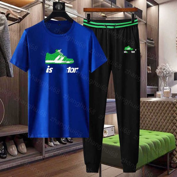 23ss chándal para hombre Chándal de diseñador para hombre Cuello redondo Algodón puro Calzado deportivo letra logo estampado Camiseta de manga corta Pantalones de cintura elástica conjunto ropa de hombre a1