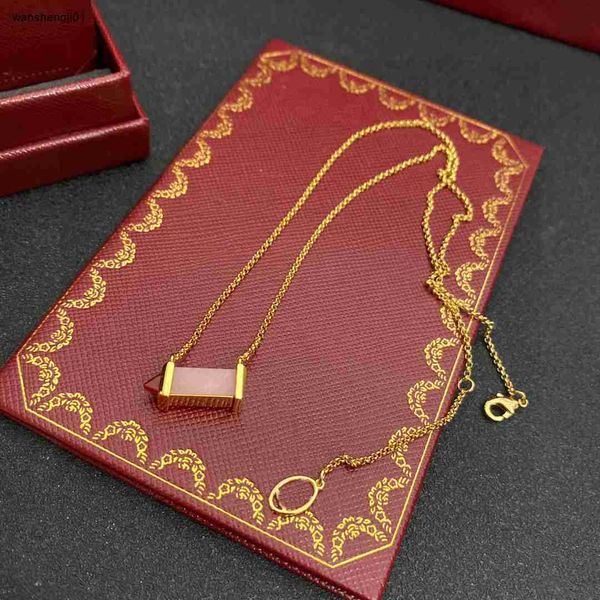 23er-Jahre-Halskette für Damen, galvanisch beschichtet, 18 Karat Gold, goldene Kette, Schmuck, Halskette mit Edelstein-Anhänger im Bonbon-Design, inklusive Box, bevorzugtes Geschenk