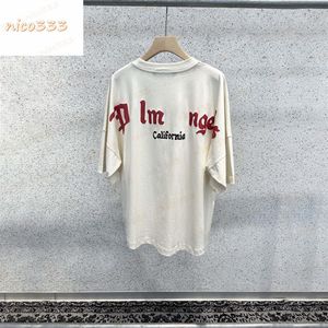 23ss New California City Limited mousse lettres coton col rond polyvalent hommes femmes rue à manches courtes batshirt t shirt306e