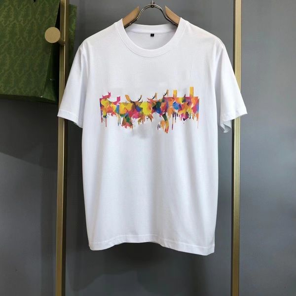 23ss nuevo diseñador camiseta de algodón de manga corta para hombre zapatos con cordones Camiseta de gran tamaño Moda hombres y mujeres sueltos con cordones camisetas de manga corta