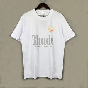 23SS Nouveau designer Tees Rhude Shirt Summer Mens T-shirts Summer Quality Tees Tops LETTRE LETTR IMPRIMENT