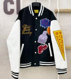 23ss nueva moda High Street estilo polar Hip Hop algodón chaqueta de manga larga chaqueta uniforme de béisbol patrón de letras transpirable suelto hombres y mujeres y2k7