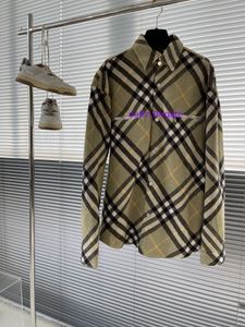 23SS New Men's Casual Shirt Burrery Fashion Men's Coat Designer Shirt Oversize Laine Mélangée Tissu Plaid Bouton Caché Chemise Manteau Top Qualité Coupe-Vent Pour Hommes 899