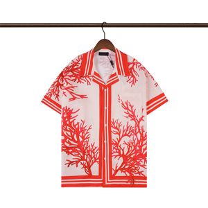 23SS Nouvelles chemises d'impression rouge à la mode masculine