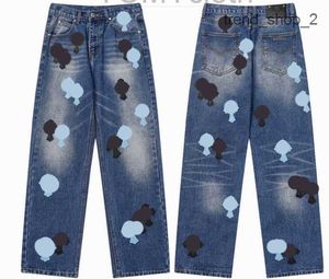 23ss Nouveaux jeans pour hommes Designer Make Old Washed Chrome Pantalon droit Coeur Lettre Imprime Long Style Coeurs Violet Jeans Chromees Hearts FQEA