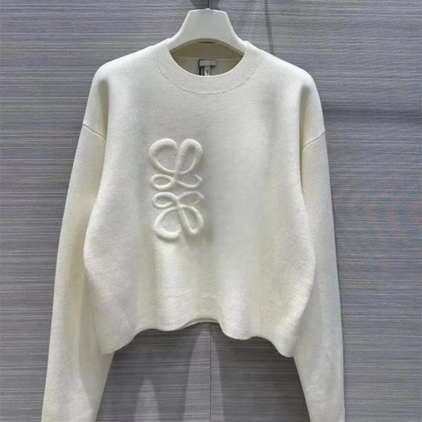 23ss nouveau pull unique femmes automne tendance haut à manches longues haut de gamme slim pull manteau designer pull femme blanc pulls en tricot mince