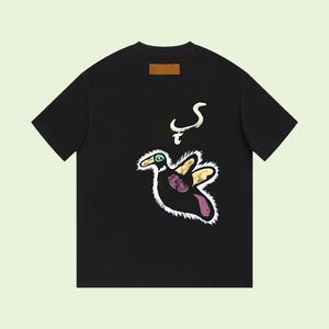 23SS New Woman Men's Solid T-Shirts High End Limited Classic Pintado a mano Cartoon Duck Printing Tee Summer Beach Transpirable Fashion Street Manga corta TJAMMTX347