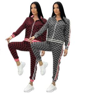 Printemps NOUVELLES Survêtements pour femmes T-shirt pantalon marque de luxe mode décontracté 2 pièces ensemble costume de sport design Q6019